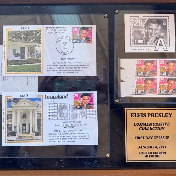 NOS ELVIS PRESLEY JANUARY 8, 1993 FIRST DAY ISSUE COMMEMORATIVE SET #4115/9500